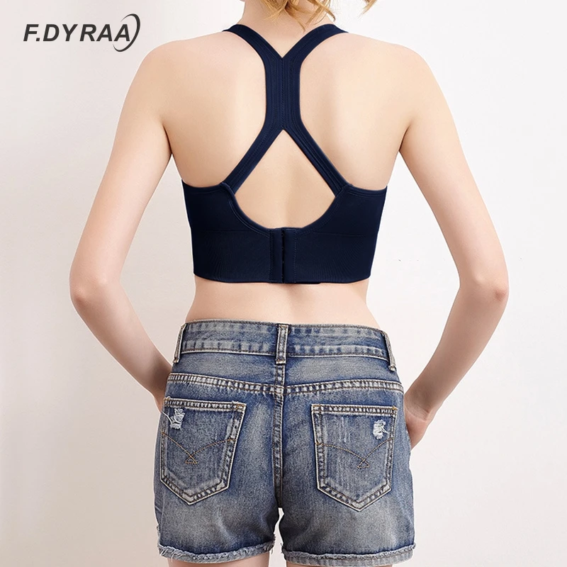 F.DYRAA женский спортивный бюстгальтер пуш ап укороченный топ для фитнеса