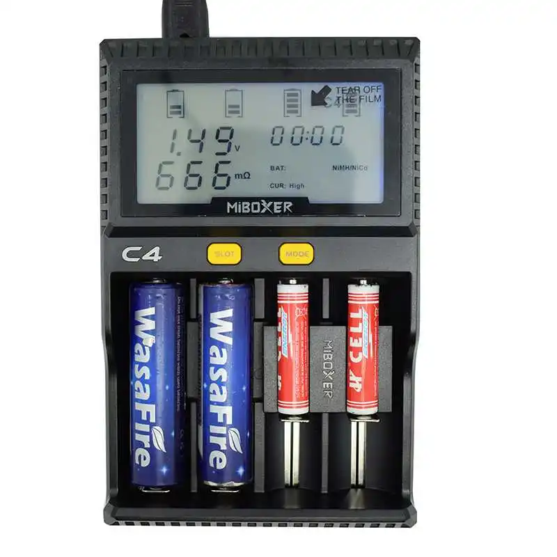 Зарядное устройство Smart C4 с ЖК дисплеем 4 слота для Li Ion 18650 14500 26650 AAA 3 7 в
