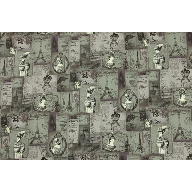 Половинная тонкая хлопковая ткань в ретро стиле с принтом людей Северной Европы