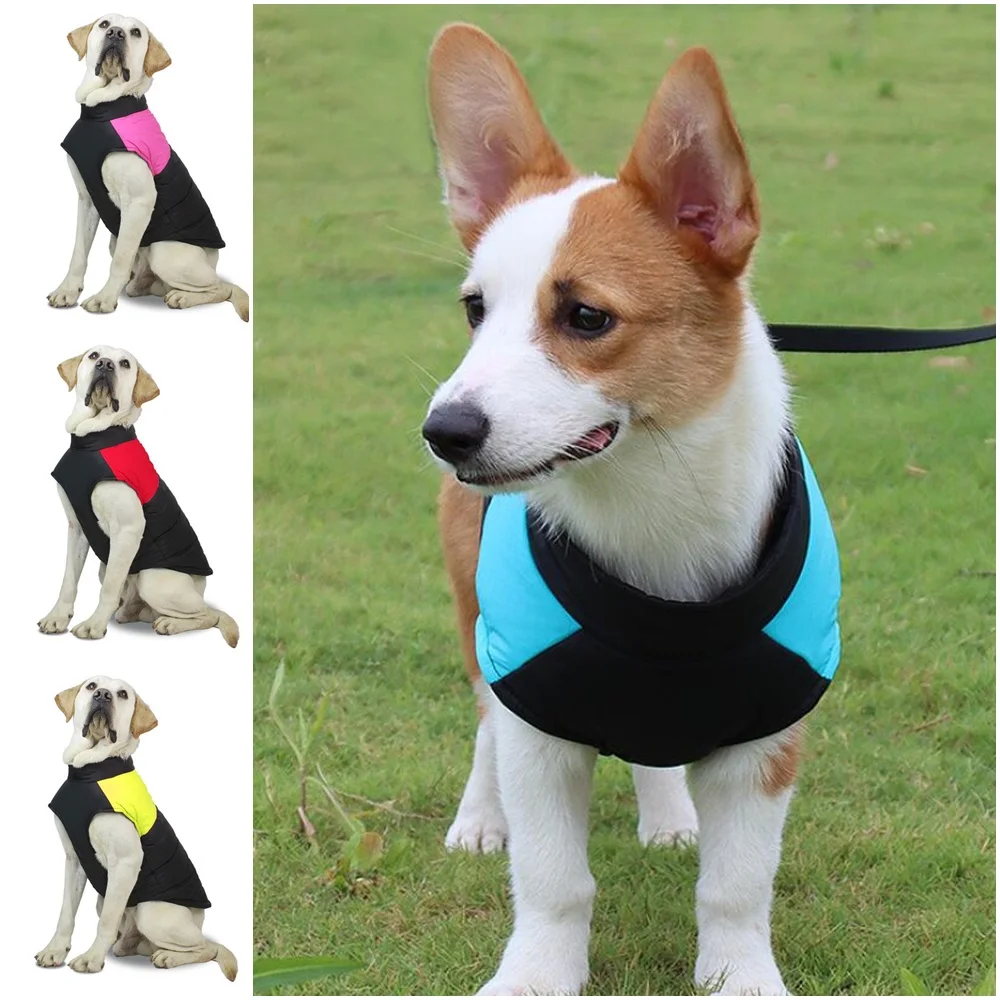 

Winter Dog Clothes Fashion Thicken Warm Dog Cotton Coat Waterproof Jacket Vest for French bulldog Puppy Small Large Pet clothes