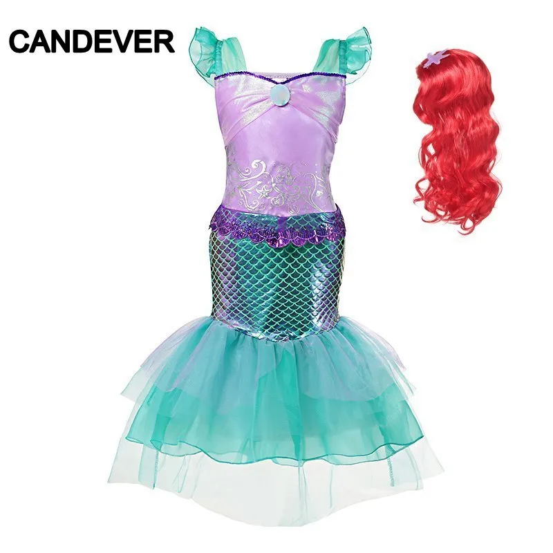 Платье принцессы Ариэль для маленьких девочек детский маскарадный костюм