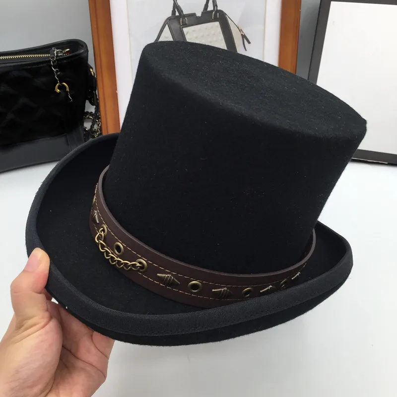 President wool felt hats for men and women show Sir Cap, fashion cap hat gentleman cap hat belt restoring ancient ways