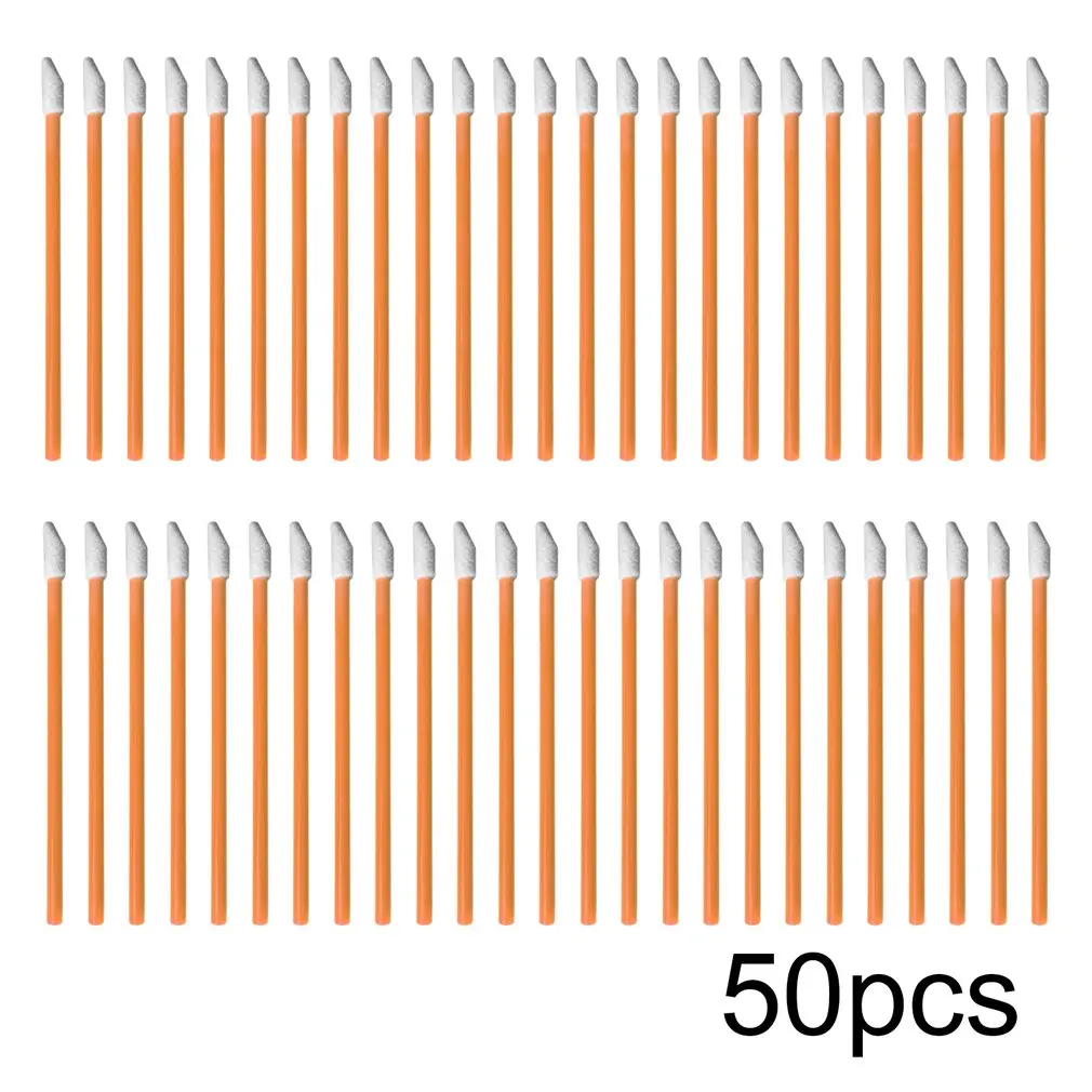 Orange 50 шт./лот красочные одноразовые Кисточка для макияжа губ кисточка для губной помады ручки палочки индивидуальный аппликатор инструмент для макияжа красота леди - Handle Color: Orange