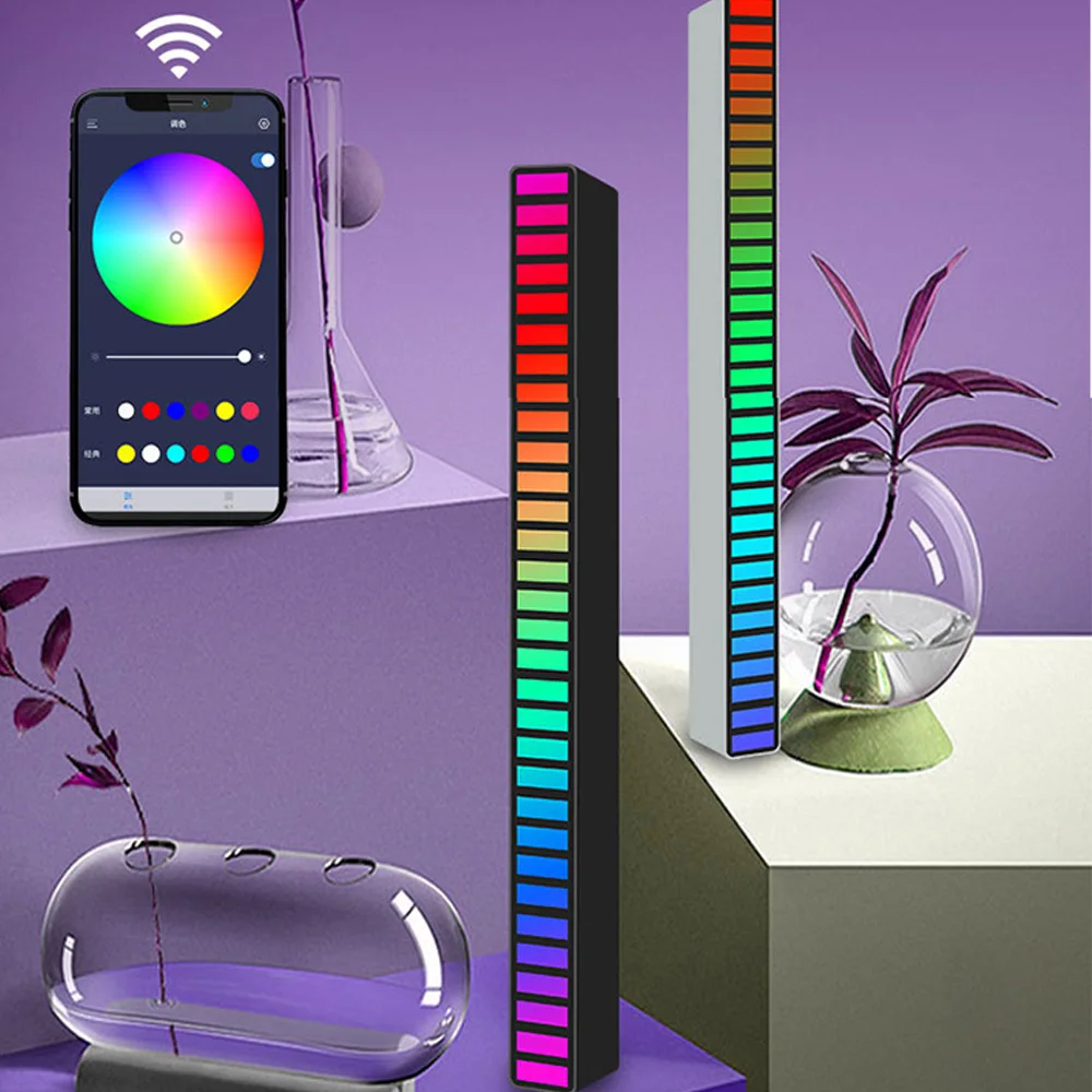 

New Voice-Activated Rhythm Light Stick 32-Bit Colorful Light Rgb Audio Spectrum Bar Pickup Ambient Dj Led Display Rhythm Pulse