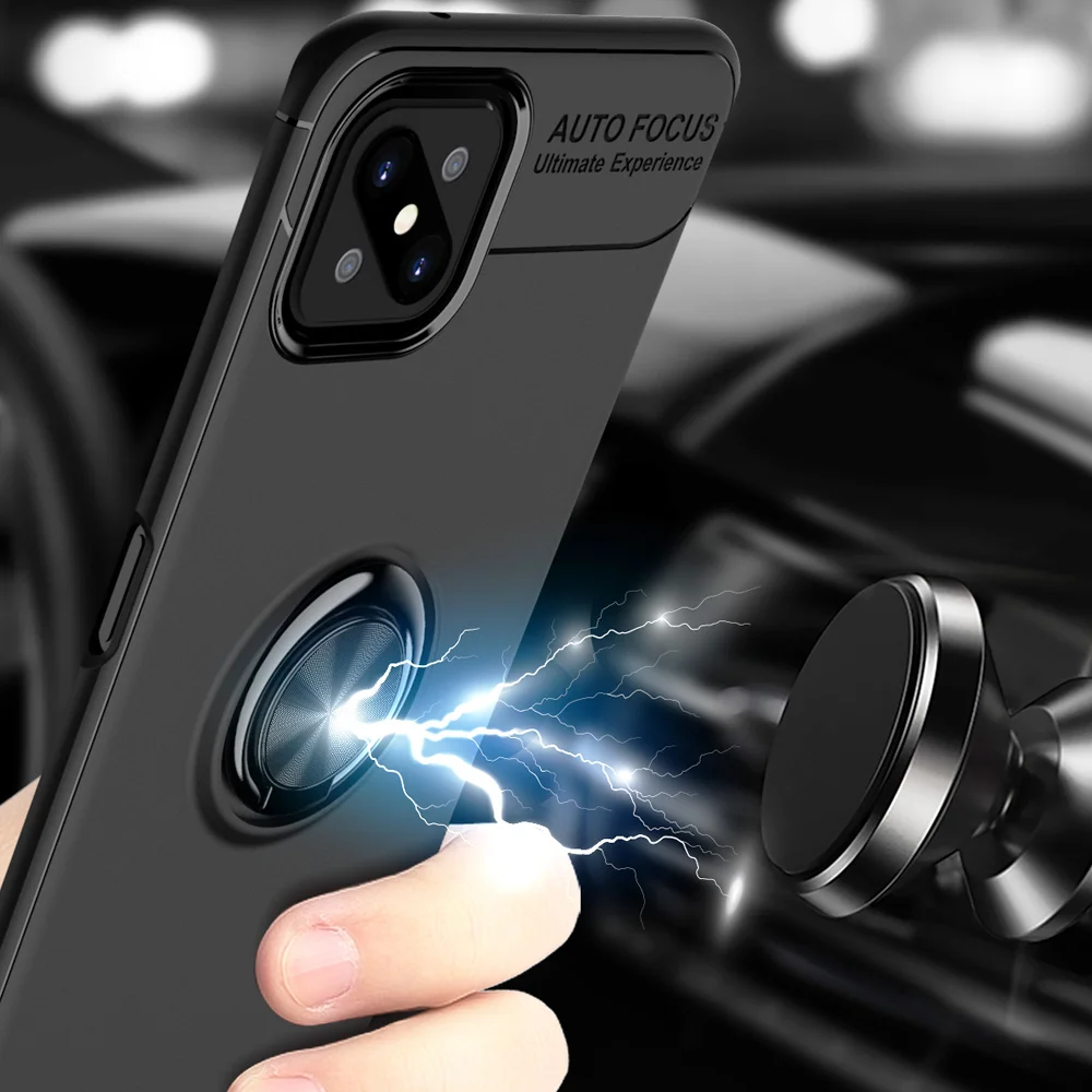 Автомобильный Магнитный чехол для Reno4 Z 5G Reno 4Z мягкий с кольцом держателем на