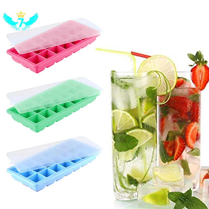 

1Pcs Kitchen Bar 21 Grids Ice Mould Tool Ice Cube Cool Freeze Mold Maker With Cover Making Tray For Summer Party TOB
