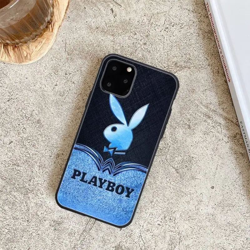 

ZFGHSHYQ Black Soft Silicone Play-boy Phone Case For Iphone 6 6s 7 8 Plus XR X XS XSmax 11 12 Pro Mini Max