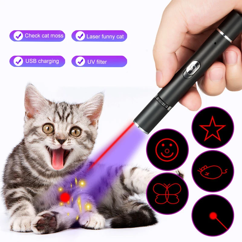 

Лазерная Игрушка для кошек, интерактивные Домашние животные в красную точку, с зарядкой от USB, фонарик для уличных кошек, для тренировок и тр...