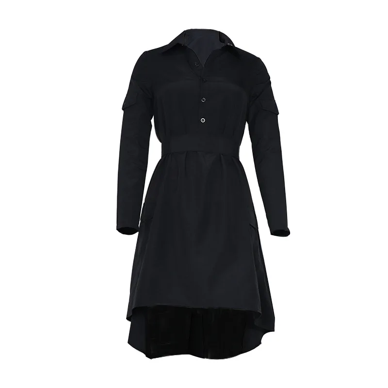 

European and American fashion hot style women's high-quality and elegant autumn and winter fashion irregular long-sleeved dress