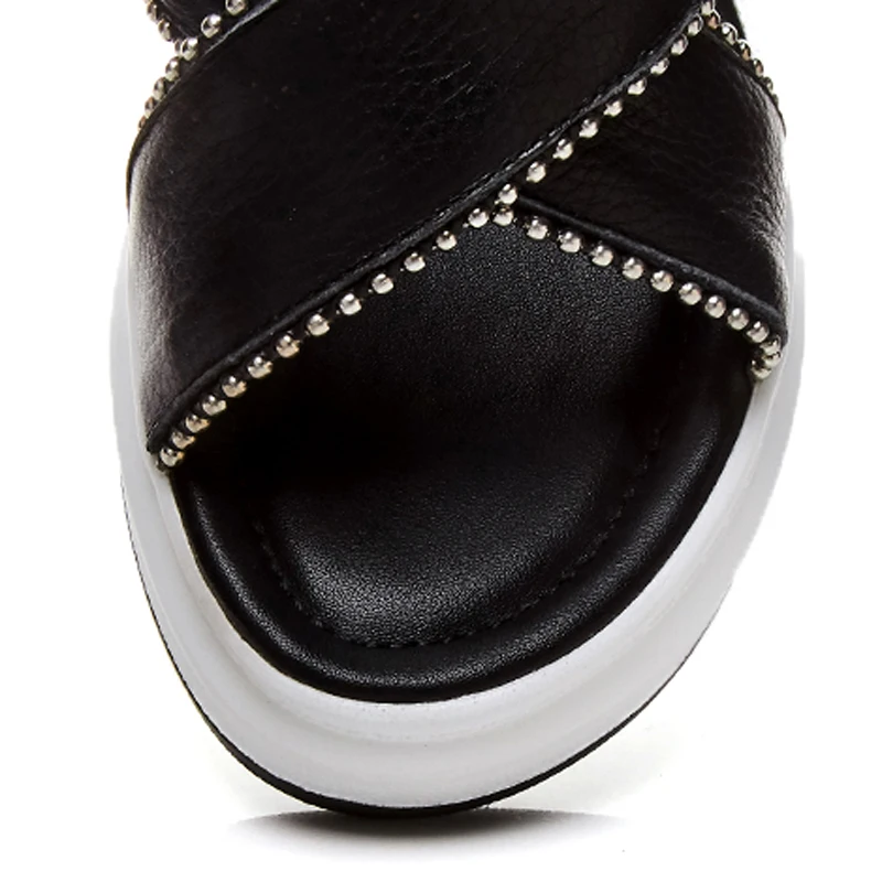 Женская обувь на плоской платформе из коровьей кожи Новое поступление летние