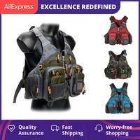 outdoor sport fly fishing utility vest swimming survival reflective life jacket 120 kg edc safety waistcoat with multi pockets