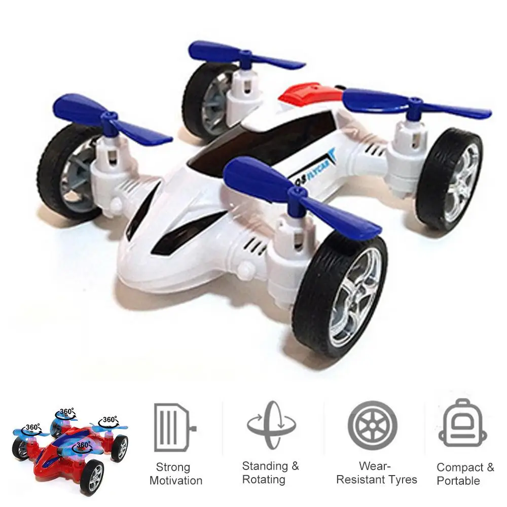 Летать автомобиль игрушки инерционная четырехосевая фрикционные Автомобили детские игрушки модели автомобиля 4-квадрокоптера с дистанционным управлением для детей, для мальчиков, подарки - Цвет: B white