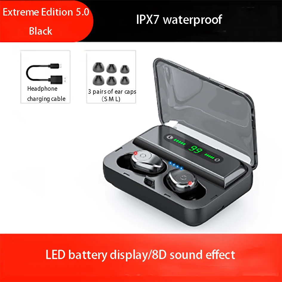 TWSF9 беспроводной bluetooth 5 0 LED водонепроницаемый мини спортивный HIFI подходит для Xiaomi