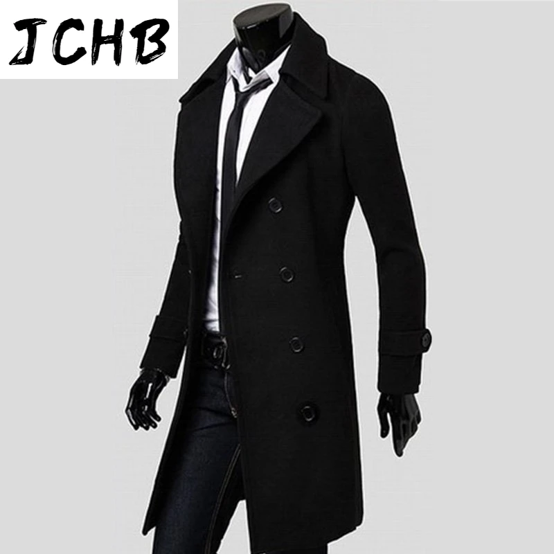 

New 2021 Trench Mens Overcoat Casual Slim Fit Windbreaker Jacket Solid Long Coat Men Fashion Spring Coats Homme