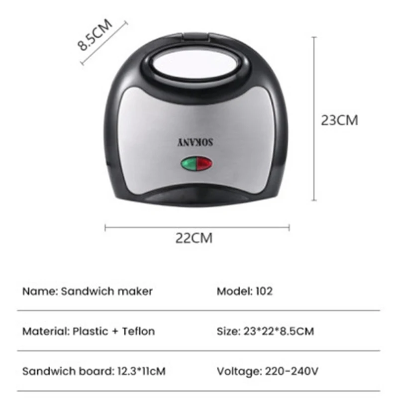 

Electric Sandwich Maker Toaster Household MINI Bread Baking Pan Non-Stick Toast Grill Waffle Machine Muffin Pancakes Baker