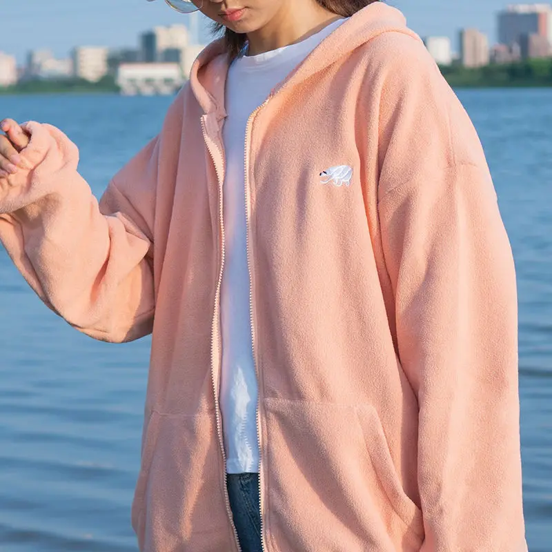 

With Hat Hoodies Women Trendy BF Style Chic Ins Preppy Pockets Long Sleeve Autumn Girls Sweatshirt Lovely Loose Female Vintage