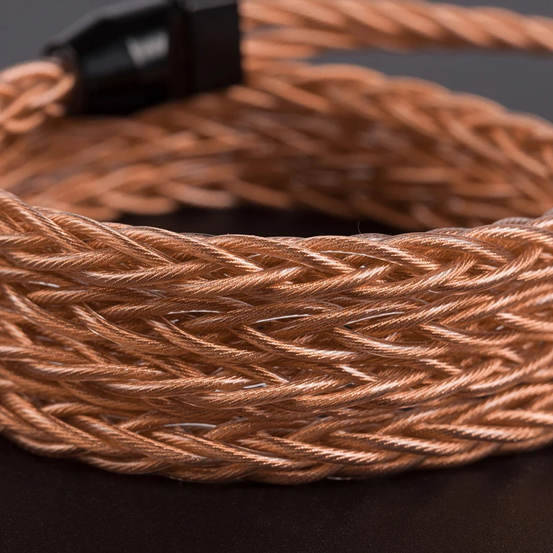 Yinyoo 8 Core Upgraded High-end Single Crystal Copper Cable 2.5/3.5/4.4MM With MMCX/2PIN Connector For KZ ZS10 AS10 BLON BL-03 |