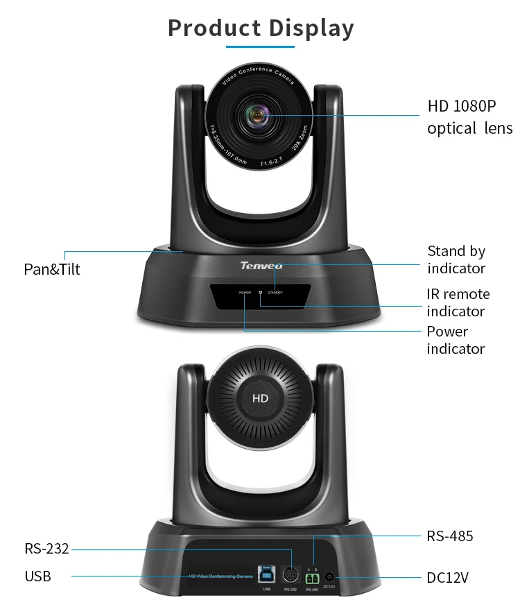 Камера видеоконференции Tenveo NV20U 2 МП 20-кратный зум HD 1080p USB | Компьютеры и офис