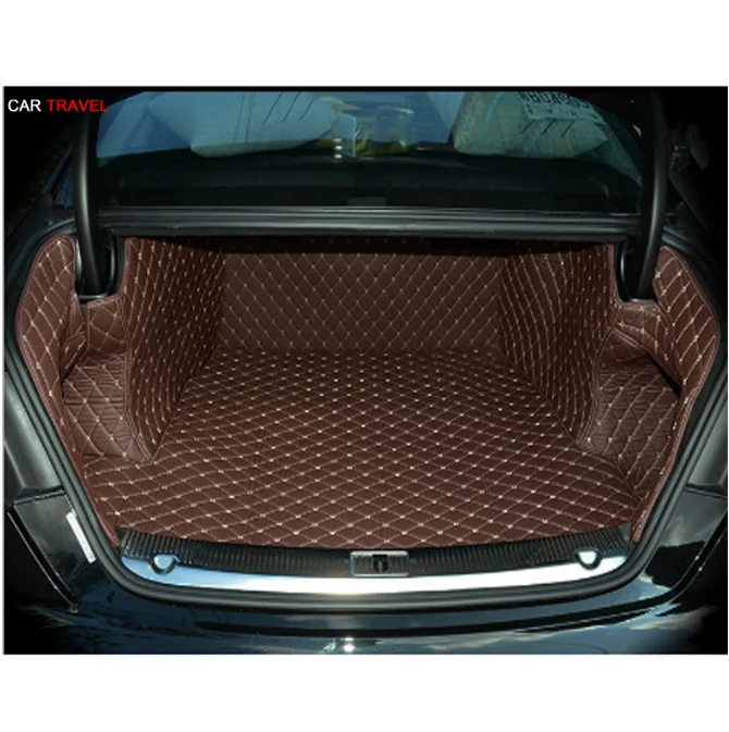 Good quality! Full set trunk mats for Audi A8 Long model 2017-2011 durable waterproof cargo liner mats boot carpets for A8 2015
