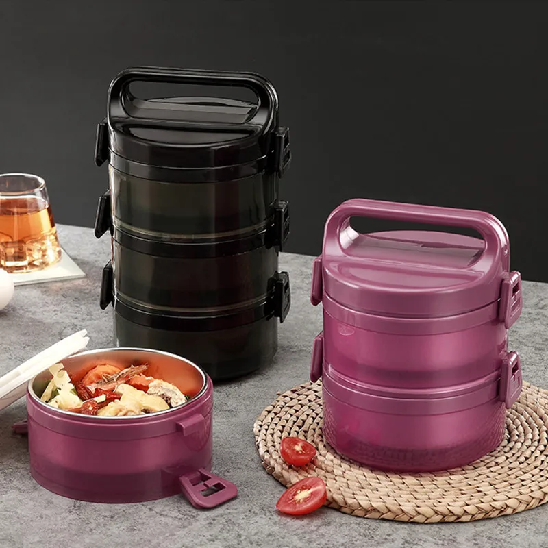 

large capacity stainless steel lunch container Multilayer Insulated Bento Box Food Container Portable Lunch Box