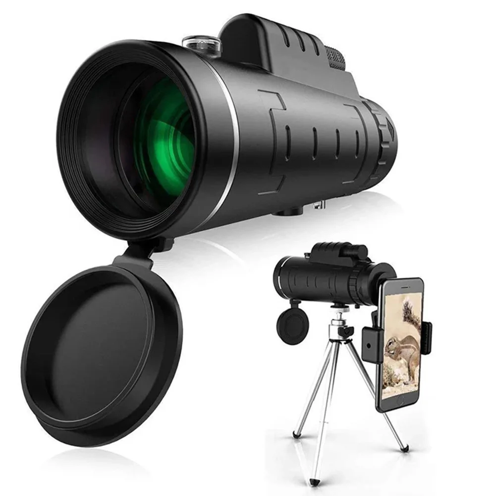 

Telescope Monocular 40X60 Zoom Monocular Binoculars Clear Weak Night Vision Pocket Telescope With SmartPhone Holder For Camping
