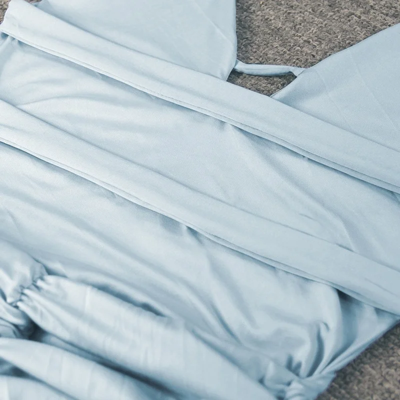 

DOMIRICA Bodycon Dress Female Sexy Solid Color Halter-neck Style Leaky Back Tie Large Size Red High Waist Dresses for Women 2021