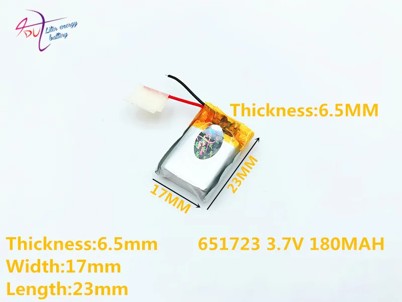 Полимерный литий ионный/литий ионный аккумулятор 3 7 в 180 мАч 651723 651525 для GPS mp3 mp4 mp5