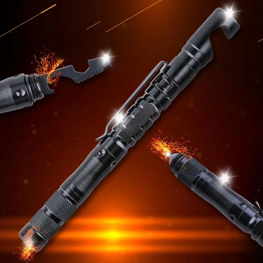 

Портативный Многофункциональный светодиодный светильник 1000 на открытом воздухе Пеший Туризм Кемпинг Ручка ножевой фонарик светильник фон...