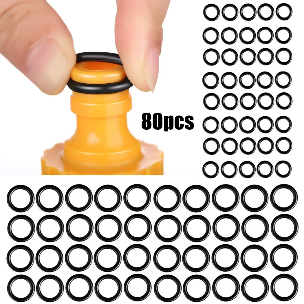 80Pcs/Set 1/4 M22 O-Rings + 3/8 O-Rings Rubber For Pressure Washer Hose Quick Disconnect Solid Durable