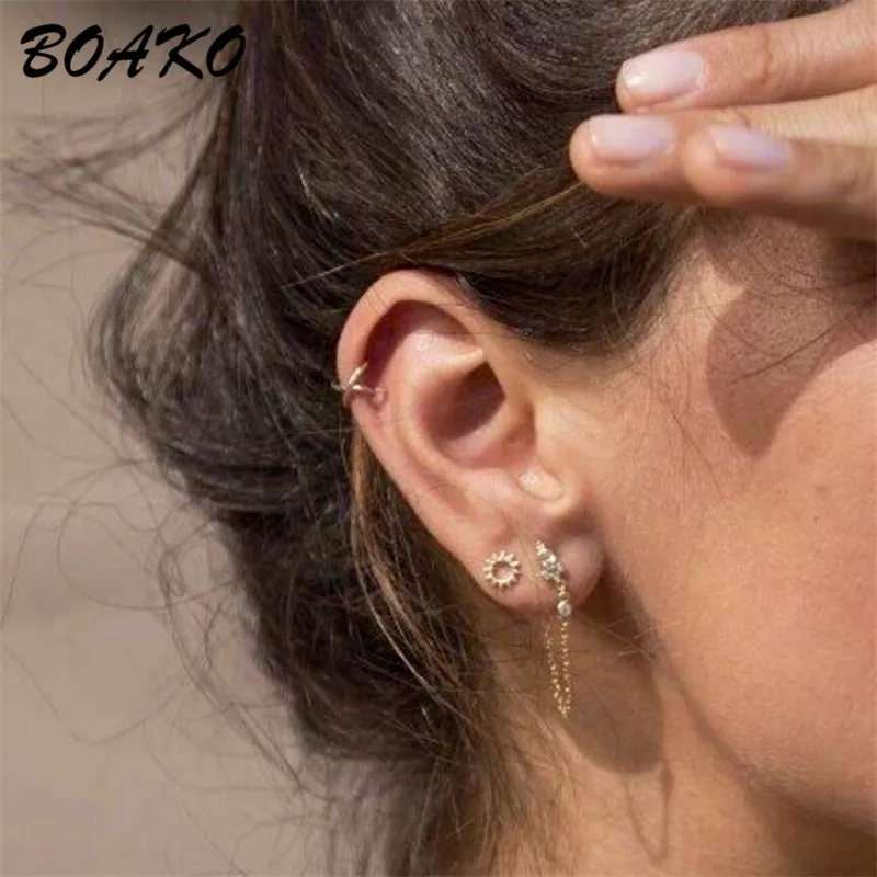 Женские серьги-гвоздики с полыми подсолнухами из серебра 100% пробы | Украшения и