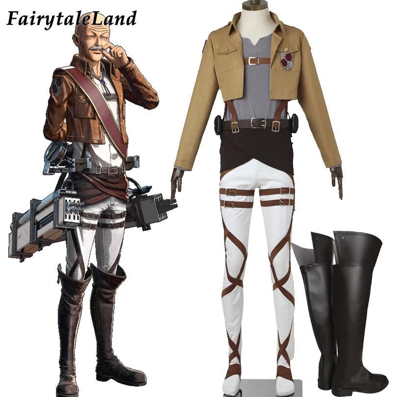 

Attack on Titan Dot Pixis Cosplay Costume Halloween costumes for Men Hot Anime cosplay Stationed Corps Commander costume