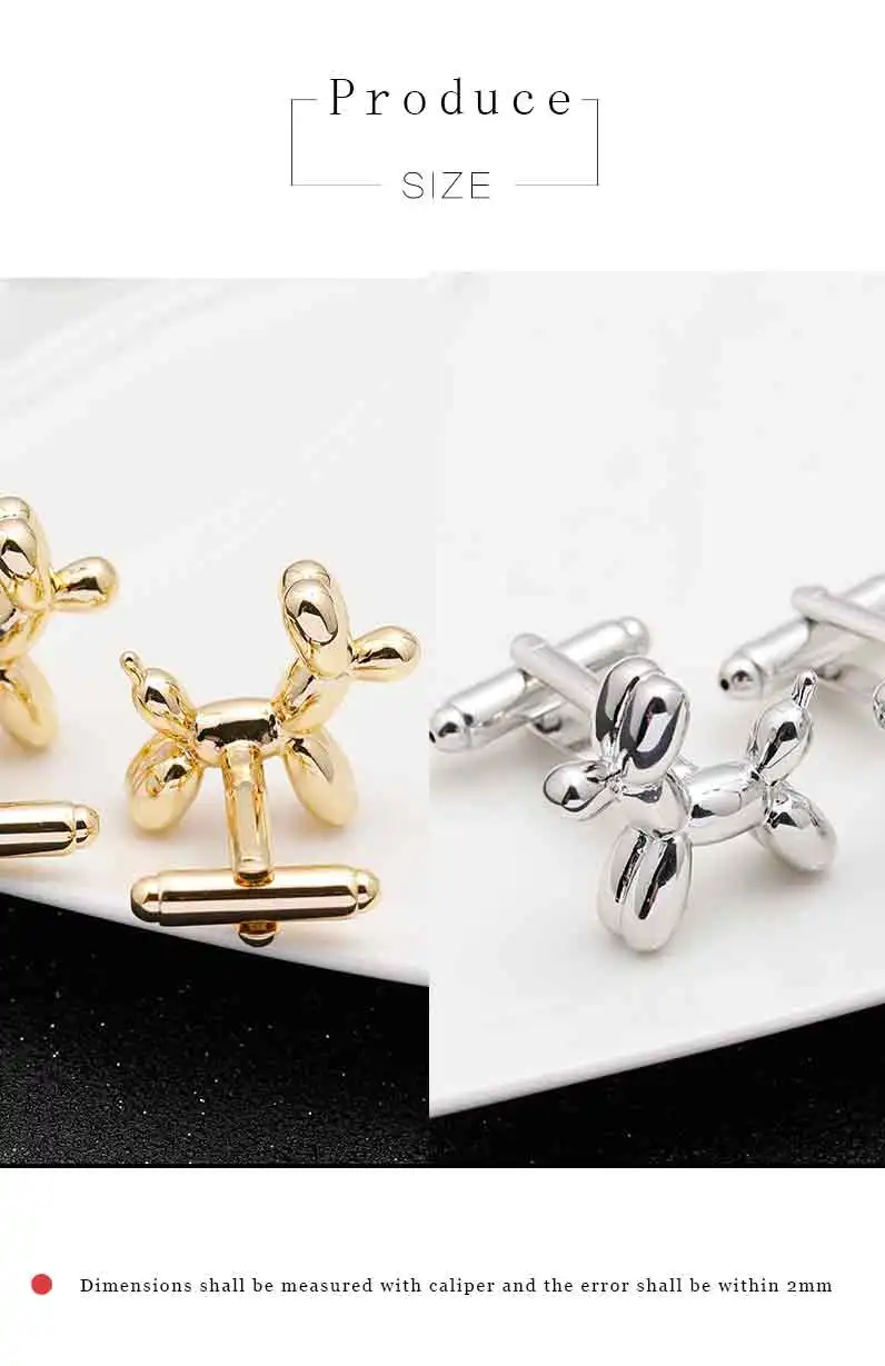Fashionable Silver High-end material balloon dog cufflinks wholesale cufflinks cuff nails French shirt
