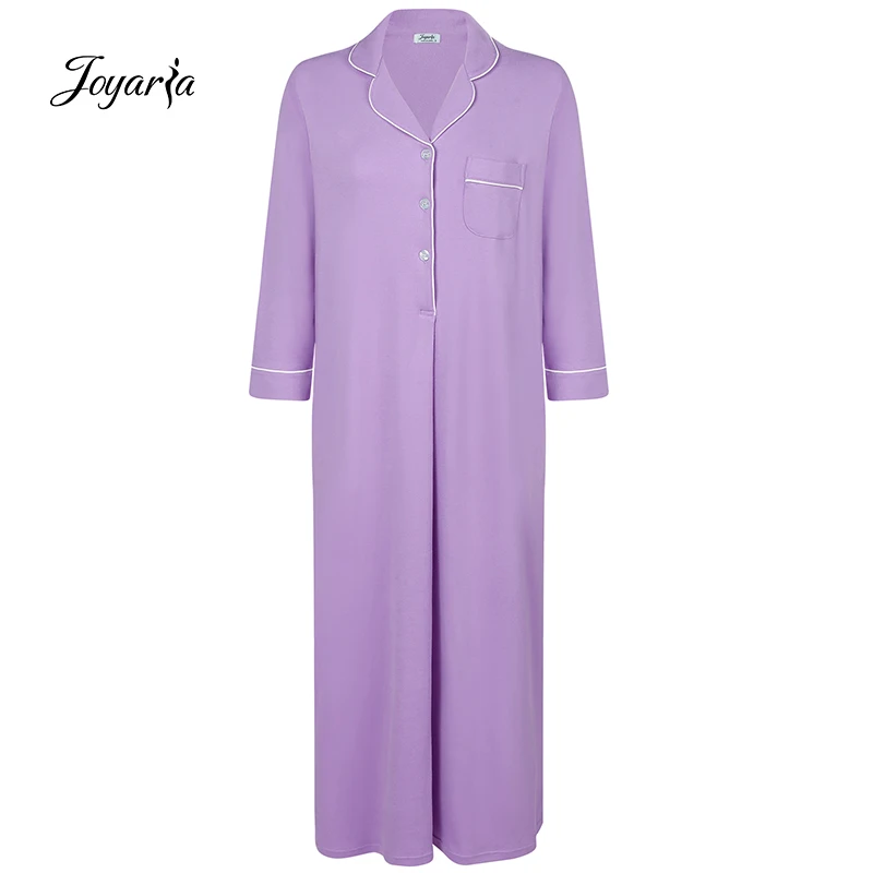 

Ночная рубашка Joyaria, из 100% хлопка, с длинным рукавом