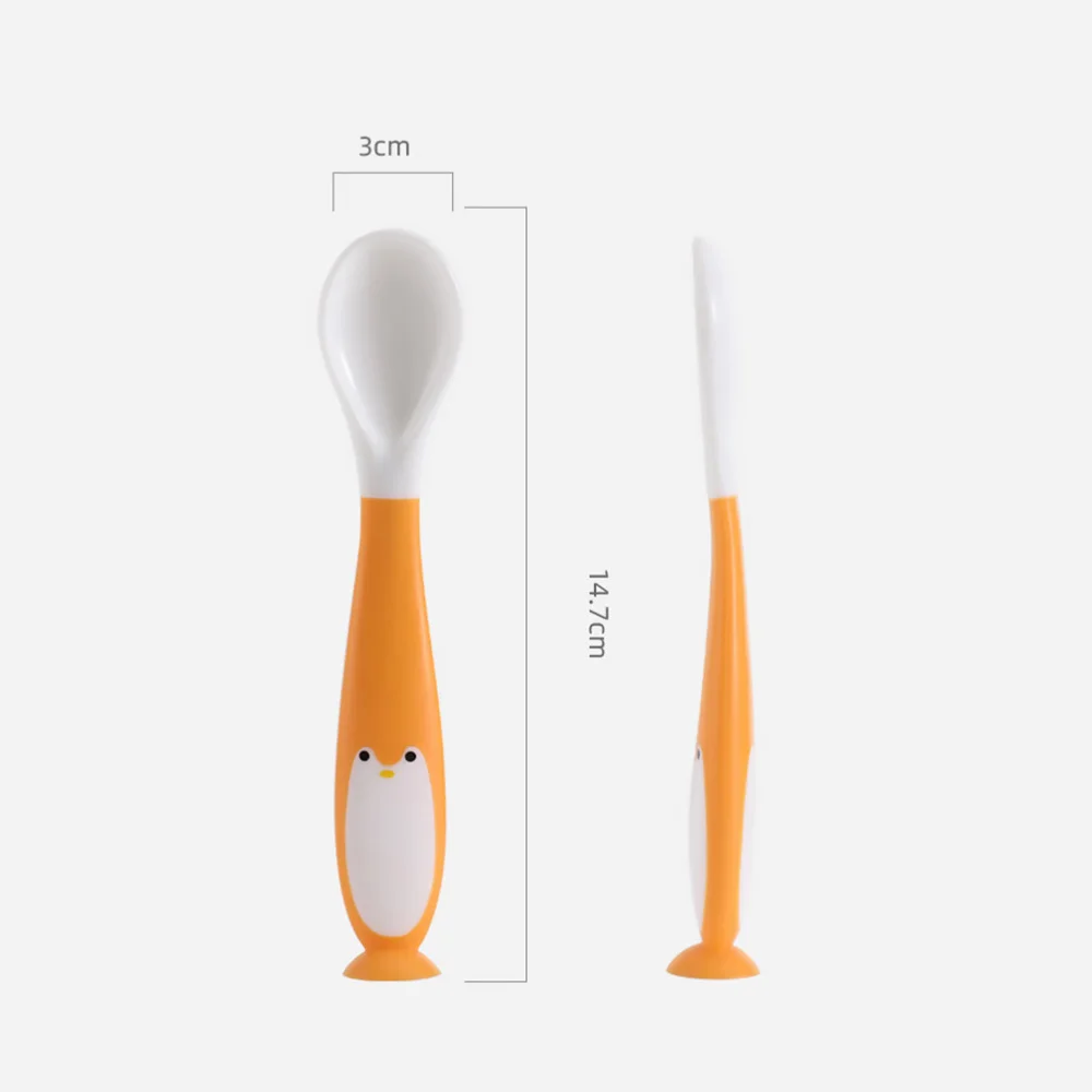 

4PCS Portable Baby Self-Training Spoon Lovely Baby Spoon Baby Feeding Flatware