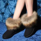 Женские зимние ботинки, ботинки из искусственного меха, зимняя обувь на толстом каблуке, европейские и американские ботинки без шнуровки, женская зимняя обувь 2020