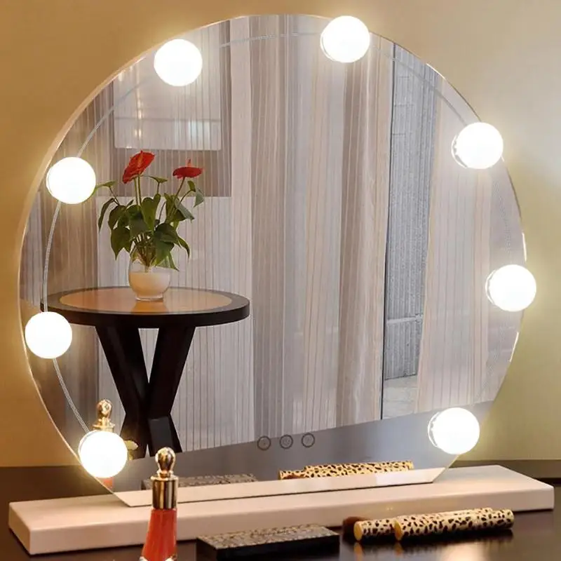 

1.5m 10pcs LED Makeup Mirror Light Bulb Kit Dimmable String Lights Wall Lamp for Dressing Table Make Up Lamp Bedroom Decoration