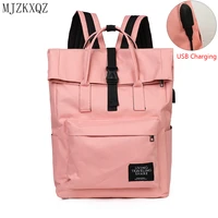 2021 new women usb charge backpack casual rucksack ladies laptop back pack school bags for teenage girls travel mochila escolar