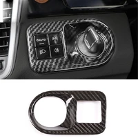 real dry carbon fiber car interior front headlight switch cover sticker accessories fit for porsche cayenne 2018 2019 2020