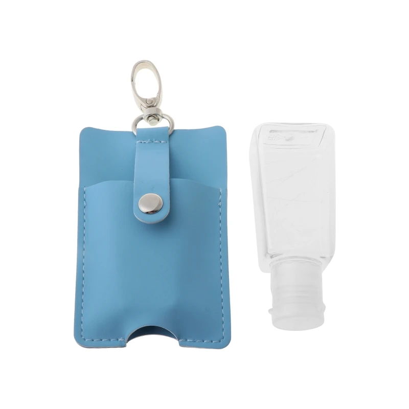 

PU Hand Sanitizer Keychain Holder Refillable Containers 30ml Flip Cap Travel Bottle Reusable Bottles with Keychain Carrier