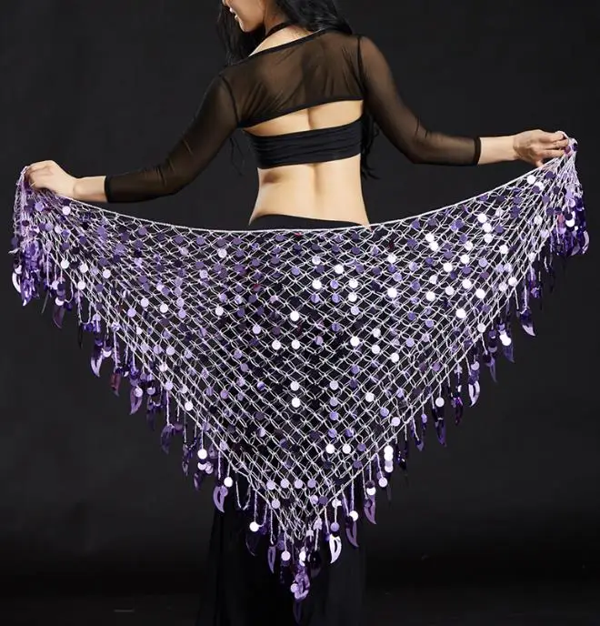 Блесток кисточкой танцы хип шарф Bellydance поясной ремень для женщин взрослых