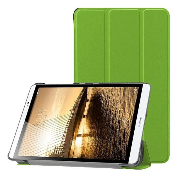 Ультратонкий умный чехол из искусственной кожи для huawei MediaPad M2 M2-801W M2-803L huawei M2 8,0 чехол для планшета+ Защитная пленка для экрана - Цвет: HW M28 KST GN