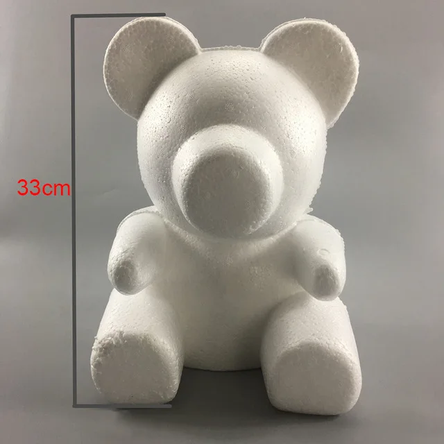 33cm bear ПЭ Искусственный цветок розы подарок на день Святого Валентина пена медведь плесень головки Роза медведь собака плесень аксессуары сумка набор инструментов - Цвет: 33cm bear
