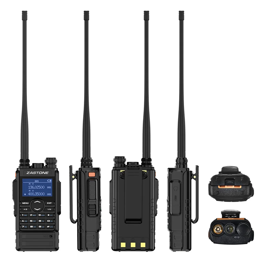 2pcs zastone m7 walkie talkie 5w vhf uhf portatile radio 2600mah battery two way radio fm ham 136 174 400 480mhz with headphones free global shipping