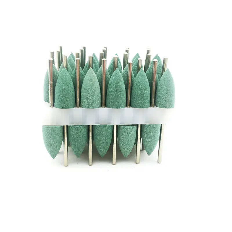 

50pcs Green Silicone Rubber Dental Polishing Polisher Grinders Nail Drill Bits 2.35mm Oral Intial Polishing Burs Dentist Tool