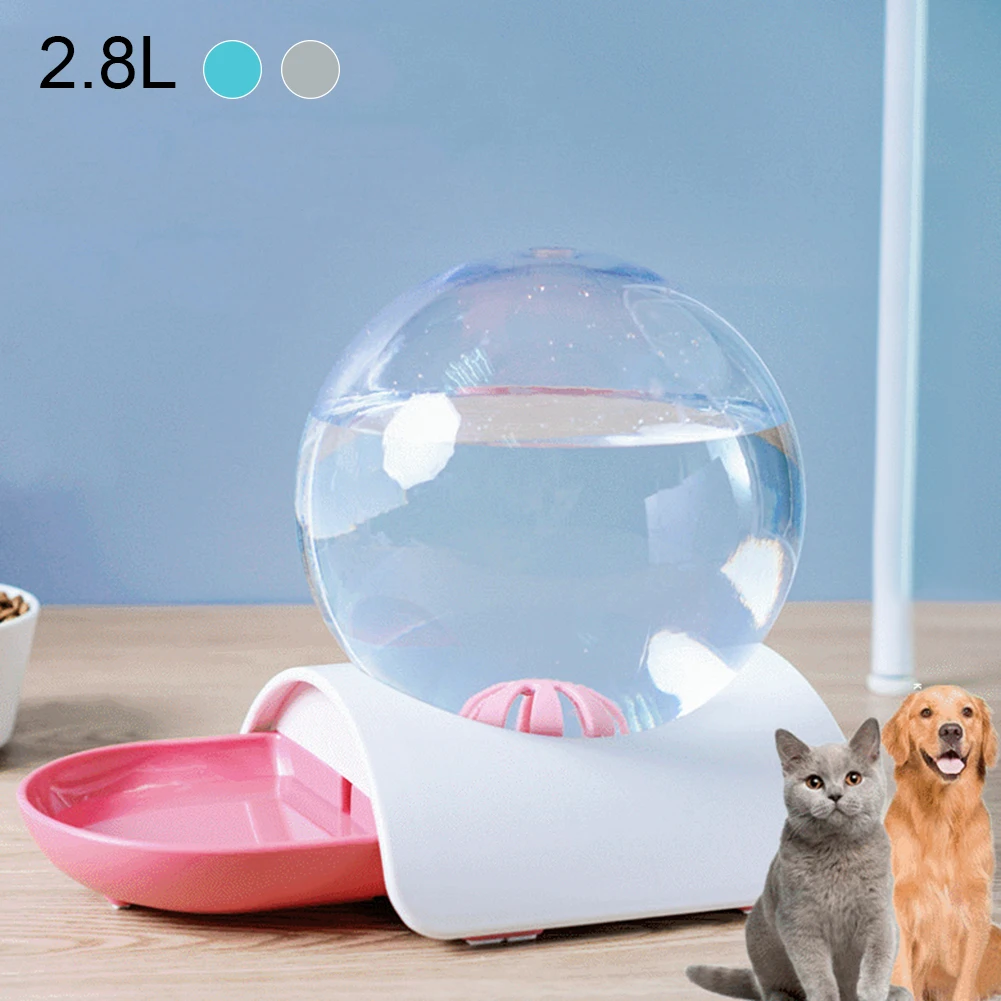 2.8l Pets Dog Cats Automatic Water Feeder Bubble Water Feeder Drinking Bowl transparent Water Dispenser Fountain Bottle For Cats