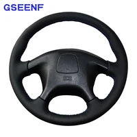 diy car steering wheel cover black genuine leather non slip for mitsubishi pajero old mitsubishi pajero sport
