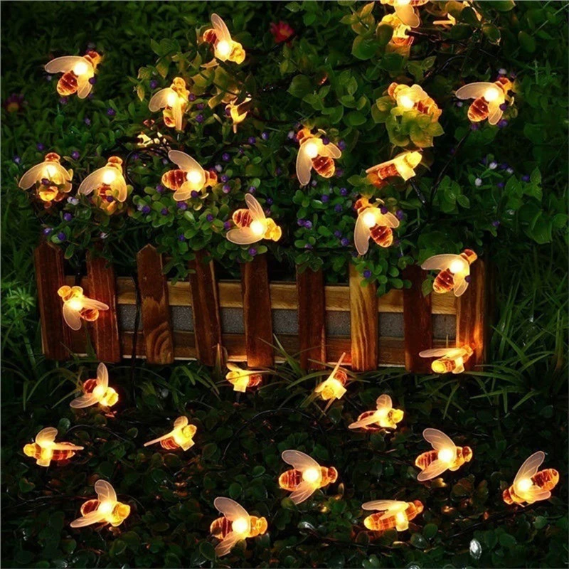 

New 10 LED Honey Bee Fairy String Lights Outdoor Garden Wedding Party DIY