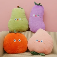 4 styles fruit vegetable plants plush toy peach eggplant particles persimmon plush pillow girl gifts toys for children decor