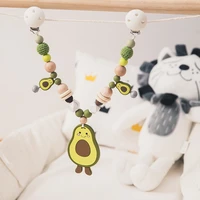 1pc baby teether pram clip siliocne avocado teeth pendant stroller arch chain hanging baby mobile bed holder infant crib toys