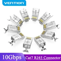 vention cat7 rj45 connector cat765e stp 8p8c modular ethernet cable head plug gold plated for network rj 45 crimper connectors